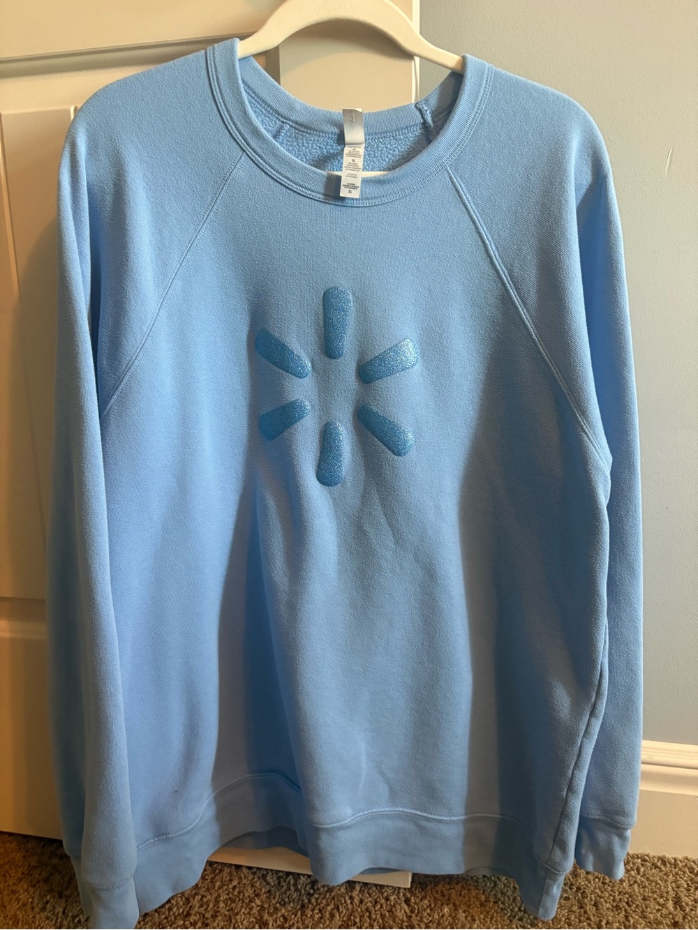 Bella Canvas Light Blue Crewneck Sweatshirt with Embossed Logo